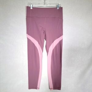 Athleta Salutation Stash Pocket 7/8 Tight Violet Colorblock 531299-01 Size L/T
